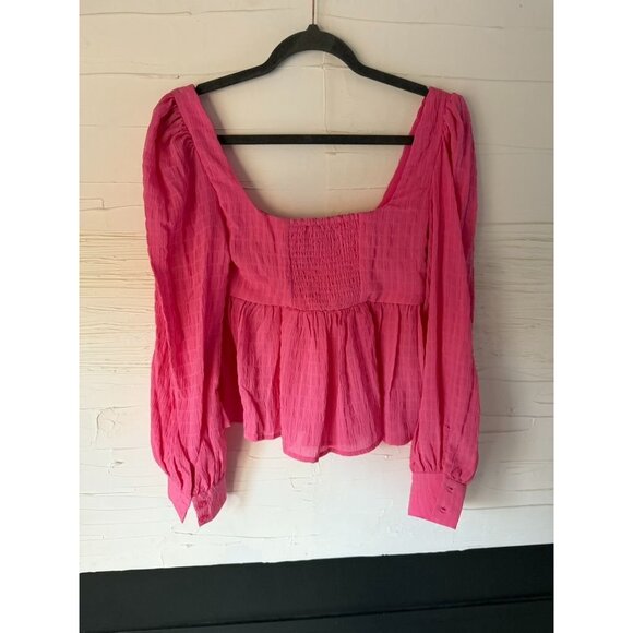 Anthropologie | WAYF (Where Are You From) | Small | Pink Textured Blouse - Picture 6 of 7